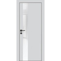 PX-10 PET агат матовый, 900*2000 белоснежный лакоб. врезка под петли AGB и замок , черная кр. с 4-х