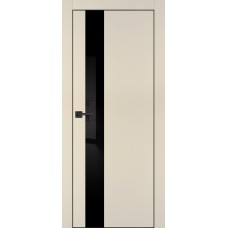 PX-10 PET бежевый матовый, 600*2000 черный лакоб. врезка под петли AGB и замок , черная кр. с 4-х с