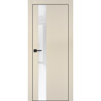 PX-10 PET бежевый матовый, 800*2000 белоснежный лакоб. врезка под петли AGB и замок , черная кр. с