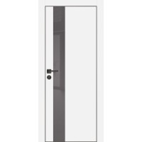 PX-10 PET белый матовый, 550*1900 серый лакоб. врезка под петли AGB и замок , черная кр. с 4-х ст.