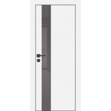 PX-10 PET белый матовый, 600*1900 серый лакоб. врезка под петли AGB и замок , черная кр. с 4-х ст.