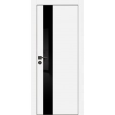 PX-10 PET белый матовый, 600*1900 черный лакоб. врезка под петли AGB и замок , черная кр. с 4-х ст.