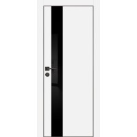 PX-10 PET белый матовый, 600*2000 черный лакоб. врезка под петли AGB и замок , черная кр. с 4-х ст.