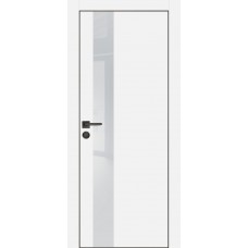 PX-10 PET белый матовый, 800*2000 лунный лакоб. врезка под петли AGB и замок , черная кр. с 4-х ст.