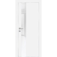 PX-10 PET белый матовый, 900*2000 белоснежный лакобель врезка под петли AGB и замок , Al-кр. с 4-х