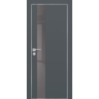 PX-10 PET графит матовый, 600*1900 серый лакоб. врезка под петли AGB и замок , Al-кр. с 4-х ст.