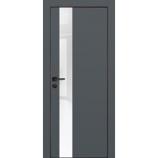 PX-10 PET графит матовый, 600*2000 белоснежный лакоб. врезка под петли AGB и замок , черная кр. с 4