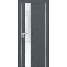 PX-10 PET графит матовый, 700*2000 белоснежный лакоб. врезка под петли AGB и замок , Al-кр. с 4-х с