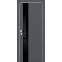 PX-10 PET графит матовый, 700*2000 черный лакоб. врезка под петли AGB и замок , Al-кр. с 4-х ст.