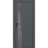 PX-10 PET графит матовый, 900*2000 серый лакоб. врезка под петли AGB и замок , черная кр. с 4-х ст.