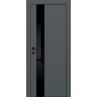 PX-10 PET графит матовый, 900*2000 черный лакоб. врезка под петли AGB и замок , черная кр. с 4-х ст