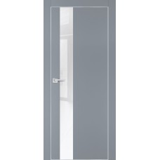 PX-10 PET серый матовый, 600*1900 белоснежный лакоб. врезка под петли AGB и замок , Al-кр. с 4-х ст
