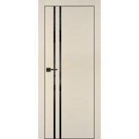 PX-11 PET бежевый матовый, 550*1900 черный лакоб. врезка под петли AGB и замок , черная кр. с 4-х с