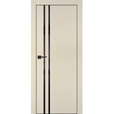 PX-11 PET бежевый матовый, 550*1900 черный лакоб. врезка под петли AGB и замок , черная кр. с 4-х с