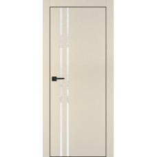 PX-11 PET бежевый матовый, 600*1900 белоснежный лакоб. врезка под петли AGB и замок , черная кр. с