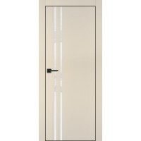 PX-11 PET бежевый матовый, 700*2000 белоснежный лакоб. врезка под петли AGB и замок , черная кр. с
