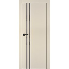 PX-11 PET бежевый матовый, 700*2000 серый лакоб. врезка под петли AGB и замок , черная кр. с 4-х ст