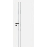 PX-11 PET белый матовый, 550*1900 лунный лакоб. врезка под петли AGB и замок , черная кр. с 4-х ст.
