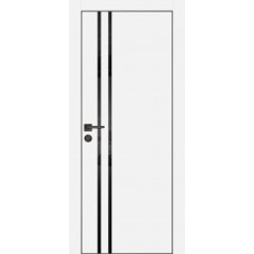 PX-11 PET белый матовый, 600*1900 черный лакоб. врезка под петли AGB и замок , черная кр. с 4-х ст.