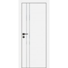 PX-11 PET белый матовый, 600*2000 лунный лакоб. врезка под петли AGB и замок , черная кр. с 4-х ст.