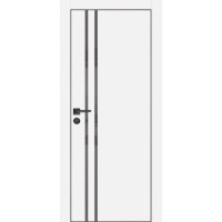 PX-11 PET белый матовый, 800*2000 серый лакоб. врезка под петли AGB и замок , черная кр. с 4-х ст.
