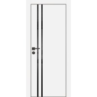 PX-11 PET белый матовый, 900*2000 черный лакоб. врезка под петли AGB и замок , черная кр. с 4-х ст.