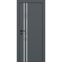 PX-11 PET графит матовый, 600*1900 лунный лакоб. врезка под петли AGB и замок , черная кр. с 4-х ст