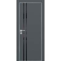 PX-11 PET графит матовый, 600*1900 черный лакоб. врезка под петли AGB и замок , Al-кр. с 4-х ст.