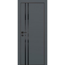 PX-11 PET графит матовый, 600*1900 черный лакоб. врезка под петли AGB и замок , черная кр. с 4-х ст