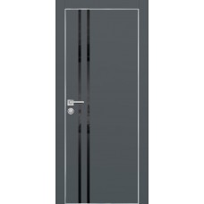 PX-11 PET графит матовый, 600*2000 черный лакоб. врезка под петли AGB и замок , Al-кр. с 4-х ст.