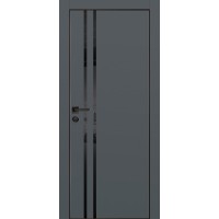 PX-11 PET графит матовый, 700*2000 черный лакоб. врезка под петли AGB и замок , черная кр. с 4-х ст