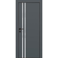 PX-11 PET графит матовый, 900*2000 белоснежный лакоб. врезка под петли AGB и замок , черная кр. с 4