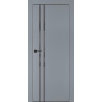 PX-11 PET серый матовый, 800*2000 серый лакоб. врезка под петли AGB и замок , черная кр. с 4-х ст.