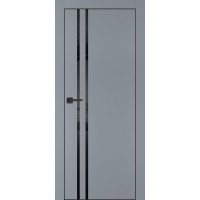 PX-11 PET серый матовый, 800*2000 черный лакоб. врезка под петли AGB и замок , черная кр. с 4-х ст.