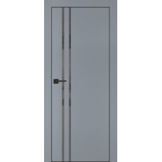 PX-11 PET серый матовый, 900*2000 серый лакоб. врезка под петли AGB и замок , черная кр. с 4-х ст.
