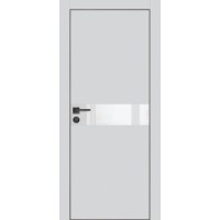 PX-13 PET агат матовый, 600*2000 белоснежный лакоб. врезка под петли AGB и замок , черная кр. с 4-х