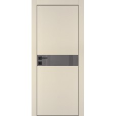 PX-13 PET бежевый матовый, 600*1900 серый лакоб. врезка под петли AGB и замок , черная кр. с 4-х ст