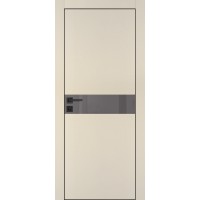 PX-13 PET бежевый матовый, 600*2000 серый лакоб. врезка под петли AGB и замок , черная кр. с 4-х ст