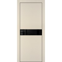 PX-13 PET бежевый матовый, 800*2000 черный лакоб. врезка под петли AGB и замок , черная кр. с 4-х с