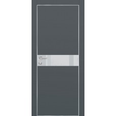 PX-13 PET графит матовый, 600*2000 лунный лакоб. врезка под петли AGB и замок , Al-кр. с 4-х ст.