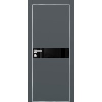 PX-13 PET графит матовый, 600*2000 черный лакоб. врезка под петли AGB и замок , Al-кр. с 4-х ст.