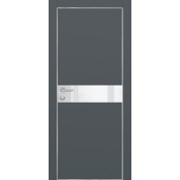 PX-13 PET графит матовый, 900*2000 белоснежный лакоб. врезка под петли AGB и замок , Al-кр. с 4-х с