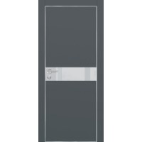 PX-13 PET графит матовый, 900*2000 лунный лакоб. врезка под петли AGB и замок , Al-кр. с 4-х ст.