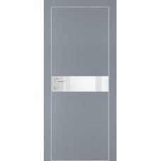 PX-13 PET серый матовый, 550*1900 белоснежный лакоб. врезка под петли AGB и замок , Al-кр. с 4-х ст