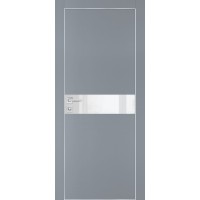 PX-13 PET серый матовый, 600*1900 белоснежный лакоб. врезка под петли AGB и замок , Al-кр. с 4-х ст