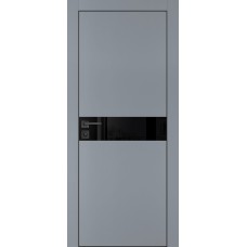 PX-13 PET серый матовый, 600*2000 черный лакоб. врезка под петли AGB и замок , черная кр. с 4-х ст.