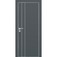 PX-14 PET графит матовый, 600*1900 молдинг врезка под петли AGB и замок  Al-кр. с 4-х ст