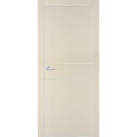 PX-15 PET бежевый матовый, 550*1900 молдинг врезка под петли AGB и замок  Al-кр. с 4-х ст