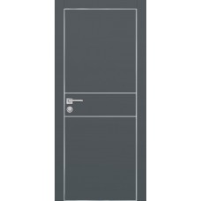 PX-15 PET графит матовый, 700*2000 молдинг врезка под петли AGB и замок  Al-кр. с 4-х ст.