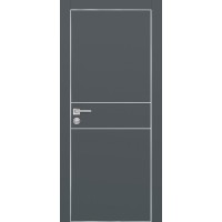 PX-15 PET графит матовый, 800*2000 молдинг врезка под петли AGB и замок  Al-кр. с 4-х ст.